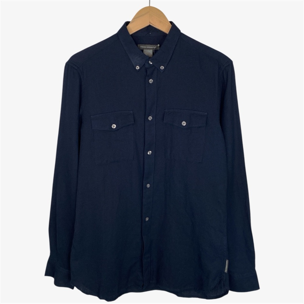 FRENCH CONNECTION NWT Button Down Long Sleeve Shirt - Navy Blue - Size M